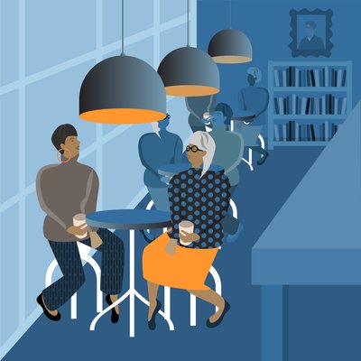 Coffee Shop-møde af Claire Huntley
