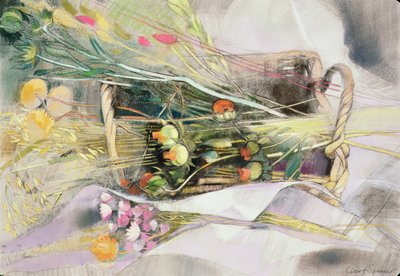 Kurv med tørrede blomster ( af Claire Spencer