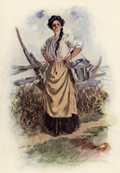 Hvor skal du hen Min smukke pige (farve litho) af Clarence F. Underwood