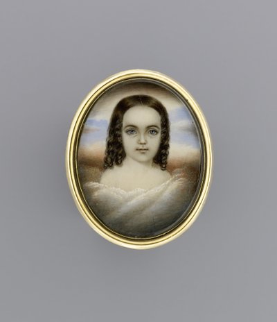 Portræt af en pige, ca. 1852 (akvarel på elfenben) af Clarissa Peters