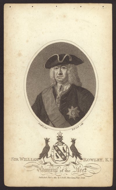 Sir William Rowley, britisk admiral (gravering) af Claude Arnulphy