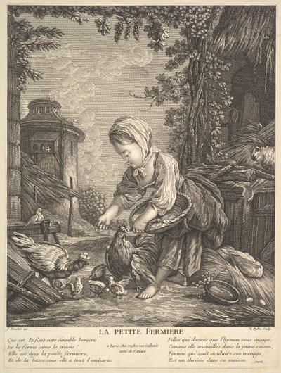 Den lille gårdpige, ca. 1753. af Claude Augustin Duflos