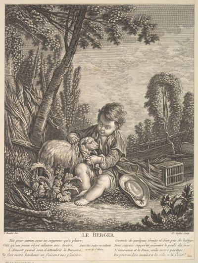 Hyrden, ca.1753. af Claude Augustin Duflos