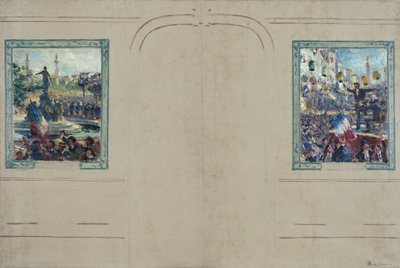 Skitse til rådhuset i det 12. arrondissement i Paris: Place de la Nation. Place de la Bastille, ca. 1910 (olie på lærred) af Claude Charles Bourgonnier