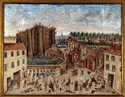 Den franske revolution: "Erobringen af Bastillen den 14. juli af Claude Cholat