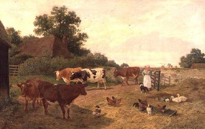 En Kentish Farm Scene, Malketid af Claude Clark