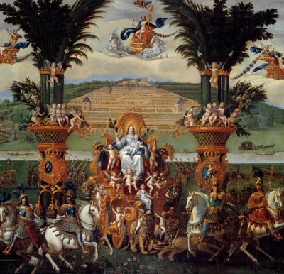 De fire elementer. Jorden (Center Detail). Olie på lærred. Mål: 4,22 x 1,14m. Maleri af Claude Deruet (1588-1662) af Claude Deruet