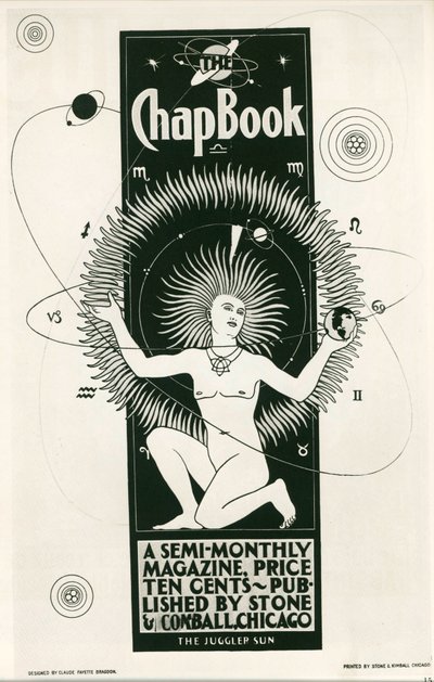 Claude F. Bragdon: The Chap Book, et halvmånedligt magasin. USA ... (litografi) af Claude Fayette Bragdon