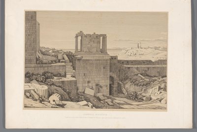Udsigt på Akropolis van Athene Athens Akropolis (titel på objektet) Udsigt over de mest berømte steder i det antikke Grækenland (...) (serietitel) af Claude Félix Théodore Caruelle d
