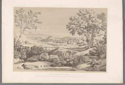 Se over de oever van de rivier Ilisos Udsigt over kanterne af ilissus. (titel på objekt) Udsigt over de mest berømte steder i det antikke Grækenland (...) (serietitel) af Claude Félix Théodore Caruelle d