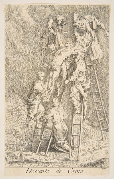 Nedstigning fra Korset.n.d. Skaber: Claude Gillot, Jacques Gabriel Huquier. af Claude Gillot, Jacques Gabriel Huquier