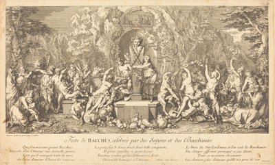 Bacchus-festen, fejret af Satyrs og Bacchanales (Feast of Bacchus Celeb vurderet af Satyrs og Bacchanales) af Claude Gillot