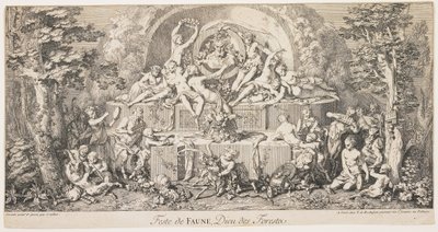 Festival of Fawn, God of the Forests, ca. 1740 af Claude Gillot