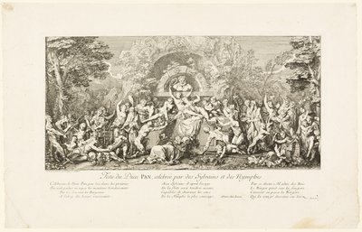 Festival for guden Pan, fejret af Sylvanerne af Claude Gillot