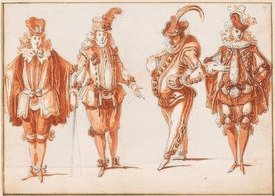 Fire kostumefigurer af Claude Gillot