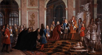 Reparation lavet til kong Louis XIV af Doge of Genes 17. århundrede (maleri) af Claude Guy Halle