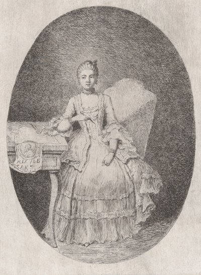 Portræt af Marguerite Le Comte, 1764. af Claude Henri Watelet