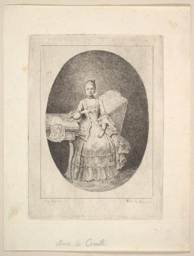 Portræt af Marguerite Le Comte, 1764. af Claude Henri Watelet