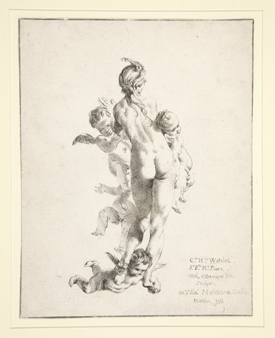 Uden titel (kvindelig nøgen med putti) af Claude Henri Watelet