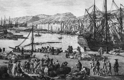 Old Port of Toulon, set fra kvartermesterens butikker, serie af 