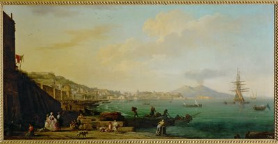 En udsigt over Napoli og Vesuv ... af Claude Joseph Vernet