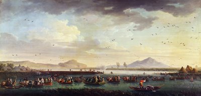Charles III af Bourbon, konge af Sapin og Kongedømmet af To-Sicilierne på andejagt ved Patria-søen i 1746, 1749 af Claude Joseph Vernet