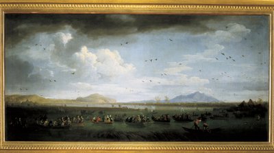 Charles de Bourbon jager ænder ved Lake Patria, maleri af Joseph Vernet af Claude Joseph Vernet
