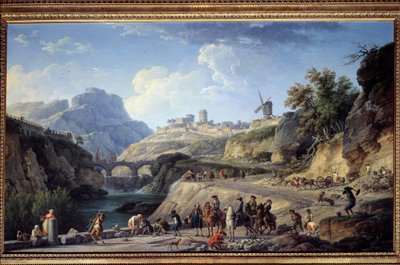 Anlæg af en stor vej Byggeplads af en vej. Maleri af Joseph Vernet (1714-1789) søn. 0,97x1,62 m. af Claude Joseph Vernet
