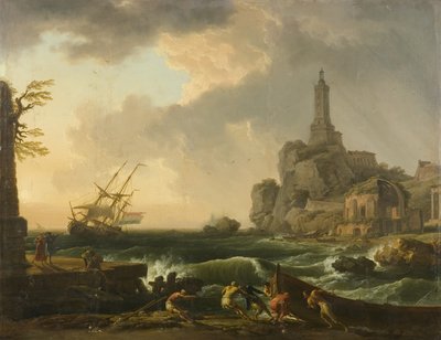 Genova Fyrtårn og Temple of Minerva Medica af Claude Joseph Vernet