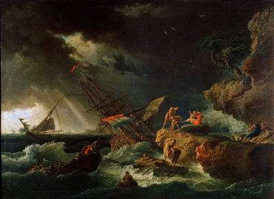 Storm ved havet, 1740