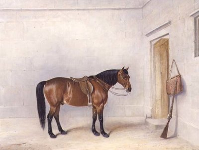 Sadled Bay Shooting Pony af Claude L. Ferneley