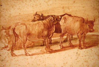 Køer (rødt kridt på papir) af Claude Lorrain