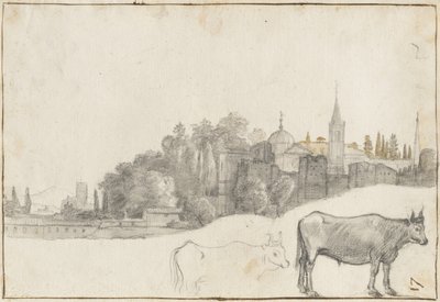 Udsigt udenfor Piazza del Popolo i Rom, 1640-41 af Claude Lorrain