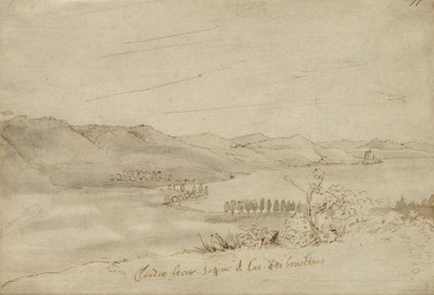 Udsigt over Bracciano-søen, ca. 1638-39 af Claude Lorrain