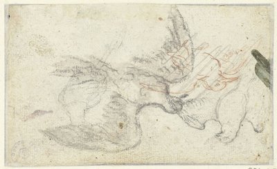 Tre skitser af en fugl af Claude Lorrain