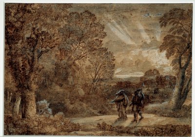 Aeneas og cumae sibylle. Tegning af Claude Gellee sagde Le Lorrain (1600-1682) af Claude Lorrain