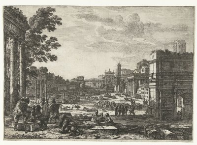 Forum Romanum te Rom Campo Vaccino af Claude Lorrain