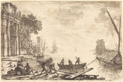 Havnescene med Rising Sun (Le soleil levant) af Claude Lorrain