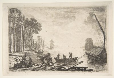 Havnescene med opgående sol, 1634. af Claude Lorrain