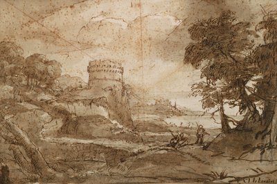 Landskab med Rundetårn og bugt af Claude Lorrain