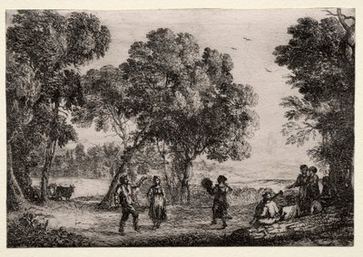 Landskab med en countrydans (lille tallerken) af Claude Lorrain