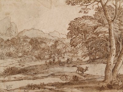 Landskab med en flok hjorte, 1666 af Claude Lorrain