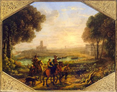 Landskab med havnen i Santa Marinella af Claude Lorrain