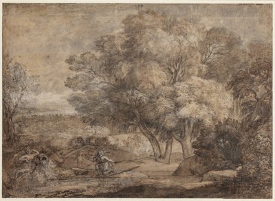 Landskab med Narcissus og Ekko af Claude Lorrain
