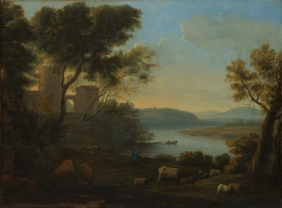 Pastoralt landskab: The Roman Campagna, ca. 1639. af Claude Lorrain