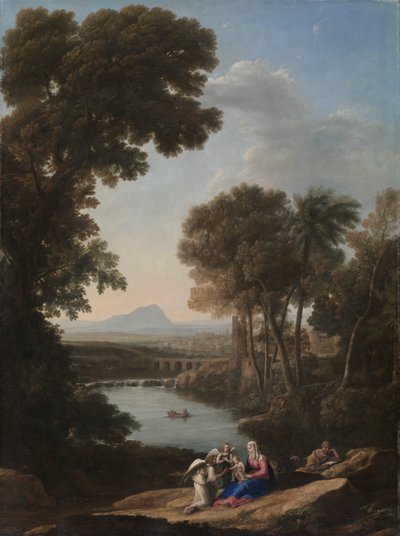 Hvil på flugten til Egypten af Claude Lorrain