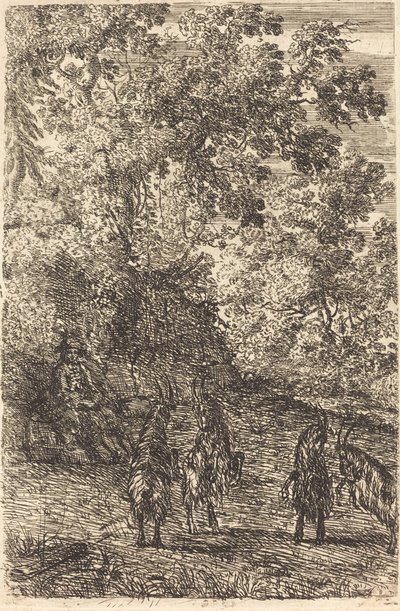 Hyrde med fire geder (Les quatre chèvres) af Claude Lorrain