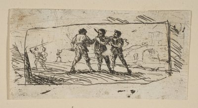 Studie med Brigands undersektion, ca. 1633. af Claude Lorrain