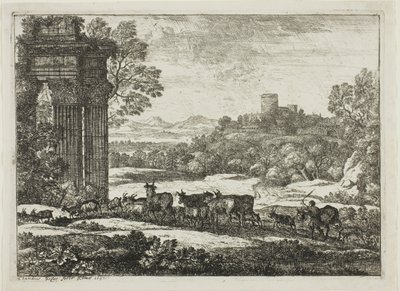 Flokken vender tilbage i stormfuldt vejr af Claude Lorrain