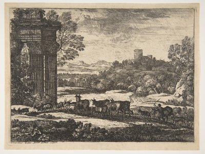 Flokken vender tilbage i stormfuldt vejr, ca. 1650-51. af Claude Lorrain